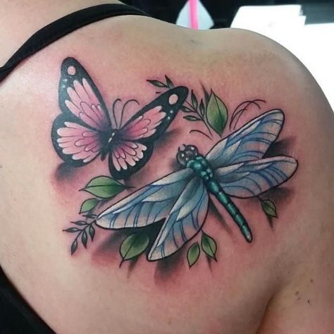 Memorie Tattoos, Dragonfly Tattoos, Small Dragonfly Tattoo, Butterfly With Flowers Tattoo, Son Tattoo, Lady Butterfly, About Butterfly, Dragonfly Tattoo Design, Dragon Tattoo For Women