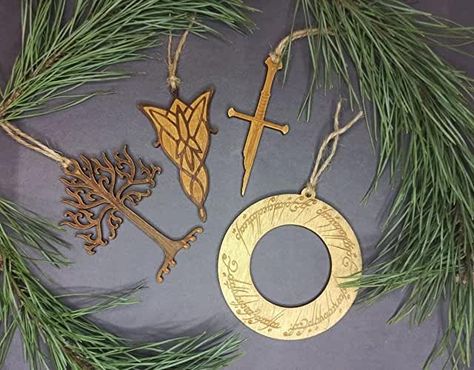 Amazon.com: Lord Of The Rings Party Decorations Lord Of The Rings Christmas, Tree Of Gondor, Eco Friendly Paint, Christmas Time Is Here, Wooden Gift Boxes, Christmas Tree Decor, Party Rings, Glitter Paper, Wooden Gifts