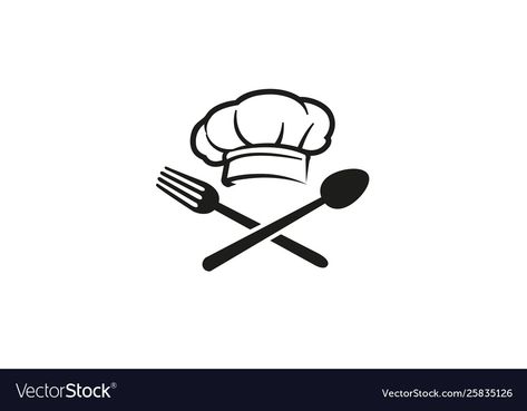 Food Symbol Logo, Plate Spoon And Fork Logo, Top Chef Logo, Logo Sendok Garpu, Culinary Logo Design Ideas, Sendok Garpu Logo, Chef Logo Design Ideas, Spoon And Fork Logo, Kitchen Symbols