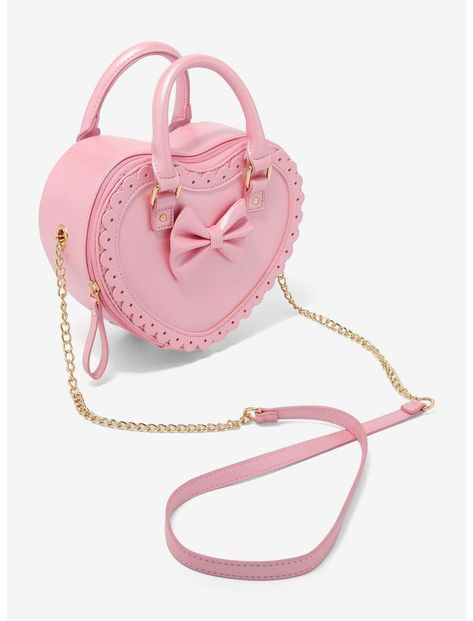 Heart Crossbody Bag, Cute Kawaii Outfits, Pink Inspiration, Unique Backpacks, Girly Bags, Pink Girly Things, Novelty Bags, Heart Bag, Pretty Bags