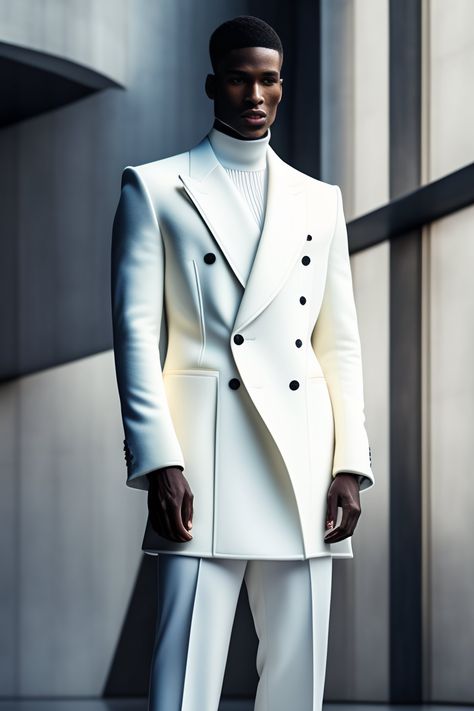 All White Outfit Men Formal, Balenciaga Photoshoot, Haute Couture Men, Male Couture, Mode Queer, Male Suits, Kinfolk Magazine, High Fashion Men, African Wear Styles For Men