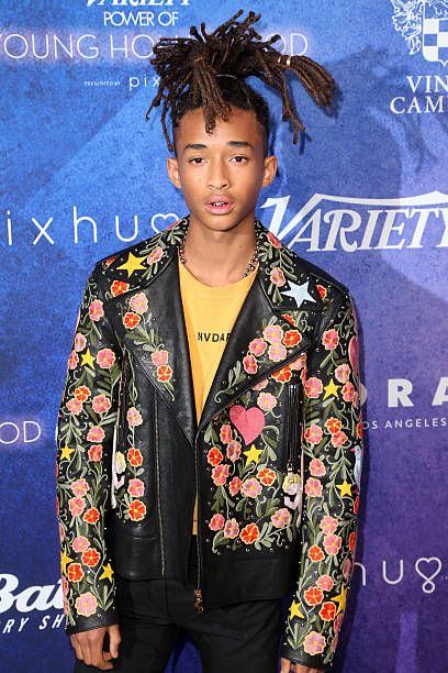 Jaden Smith Fallen, Christian Keyes, Painted Leather Jacket, The Get Down, Hollywood Event, Afro Men, Jaden Smith, Raised Eyebrow, Hand Painted Leather