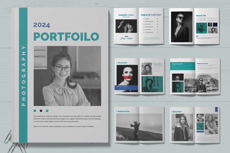 Photography Portfolio by MightyDesign on @creativemarket Photography Portfolio Layout, Resume Simple, Holiday Image, Memories Book, Design Portrait, Interior Minimal, Portfolio Examples, Holiday Images, Booklet Design