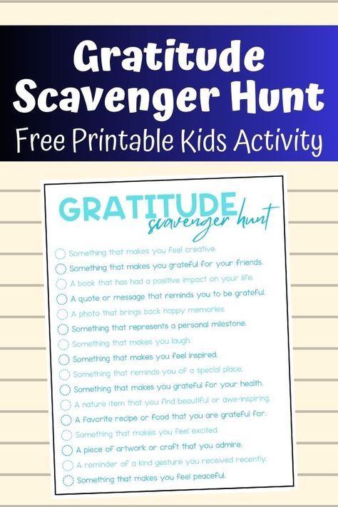 This gratitude scavenger hunt is a fun way to get kids thinking about all that they are grateful for. Grab it for free here. Gratitude Game Free Printable, Gratitude Scavenger Hunt For Kids, Gratitude Scavenger Hunt, Teaching Kids Gratitude, Kids Scavenger Hunt, Teaching Gratitude, Gratitude Activities, Thanksgiving Activities For Kids, Fall Arts And Crafts