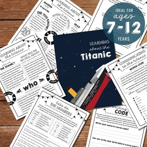 Kids Activity Sheets, Glamping Birthday, Titanic Facts, History Of The World, Activity Sheets For Kids, Naval History, The Titanic, Educational Printables, Kids Activity