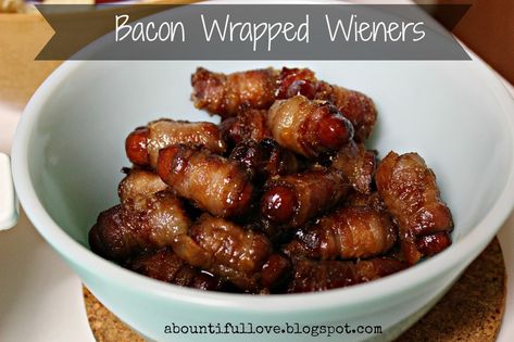 Bacon Wrapped Weiners, Cilantro Cream Sauce, Southwestern Egg Rolls, Weiners, Football Food, Glass Baking Dish, Guilty Pleasure, Appetizer Dips, Egg Rolls