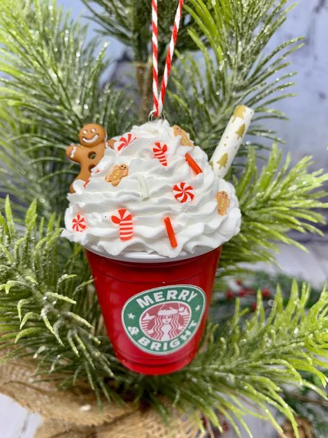 Starbucks Ornaments, Coffee Cup Ornaments, Christmas Ornaments, Faux Whipped Cream Mini Ornaments, Starbucks Faux Mini Ornaments - Etsy Starbucks Ornaments, Cup Ornaments, Starbucks Crafts, Hot Cocoa Ornaments, Coffee Ornaments, Faux Whipped Cream, Beach Christmas Ornaments, Starbucks Diy, Grinch Ornaments