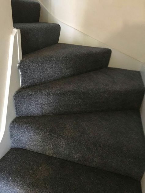 Dark grey charcoal carpet on stairs Dark Grey Carpet Bedroom, Brown Carpet Living Room, Dark Brown Carpet, Charcoal Carpet, Charcoal Grey Carpet, Carpet On Stairs, Grey Stair Carpet, Grey Carpet Living Room, Stairway Carpet