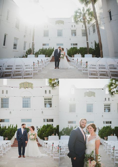 Casa Marina Wedding Jacksonville Beach, FL by Stephanie W. Photography, Oranges and pink Flamingos, navy blue, bride and groom in ceremony space jacksonville wedding venue, orange and pink flowers, southern wedding, www.stephanieW.com, blog.stephanieW.com Casa Marina Jacksonville Wedding, Florida Wedding Venues Beach, Orange And Pink Flowers, Marina Wedding, Jacksonville Wedding, Blue Bride, Wedding Pose, Marina Beach, Florida Beach Wedding