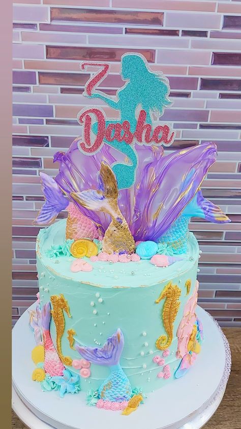 Mermaid Cake With Rice Paper Sails, Cake With Rice Paper Sails, Cake With Rice Paper, Rice Paper Sails, Mermaid Under The Sea, Mermaid Cakes, Birthday Cake Decorating, Rice Paper, Cake Cookies