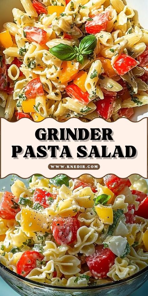 Bring the flavors of an Italian grinder sandwich to your next BBQ or potluck with this Italian Grinder Pasta Salad! 🥖🍅 Loaded with salami, pepperoni, provolone, and tangy pepperoncini in a creamy Italian dressing, this salad is the ultimate crowd-pleaser. 🧀🍝 It’s perfect for meal prepping or serving at your next summer party. ☀️🎉 #GrinderPastaSalad #ItalianSalad #PastaSaladRecipes #BBQRecipes #PotluckFood #MealPrep #ItalianGrinder #SummerRecipes #Salami #CheeseLovers Viral Grinder Sandwich, Grinder Pasta Salad, Italian Grinder Sandwich, Salami Pasta, Creamy Italian Dressing, Italian Grinder, Salami Recipes, Grinder Sandwich, Summer Pasta Salad Recipes