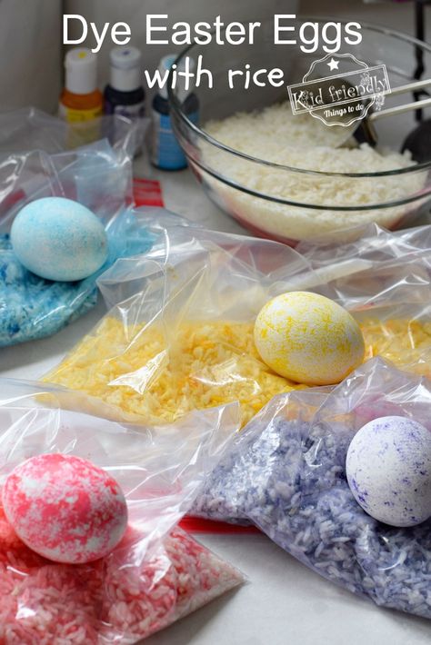 Eggs With Rice, Ways To Dye Easter Eggs, Shaving Cream Easter Eggs, Decorating Easter Eggs, Dye Easter Eggs, Easter Eggs Kids, Easter Egg Dye, Easter Eggs Diy, Egg Crafts