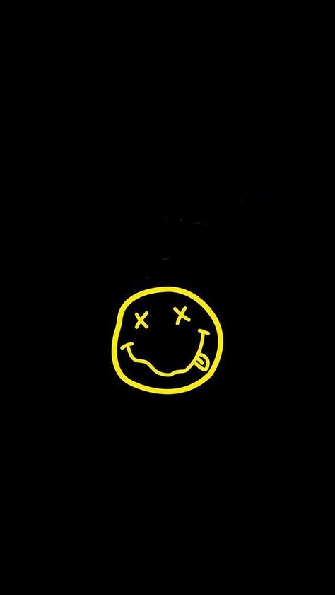 Nirvana Logo Wallpaper, Nirvana Wallpaper, Nirvana Logo, Smiley Logo, Nirvana Smiley Face, Simplistic Wallpaper, Smile Wallpaper, Rock Band Posters, Iphone Wallpaper Landscape