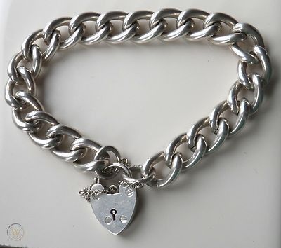 Padlock Bracelet, Heart Padlocks, Hallmark, Vintage Sterling Silver, Silver Bracelet, Charm Bracelet, Sterling Silver, Silver