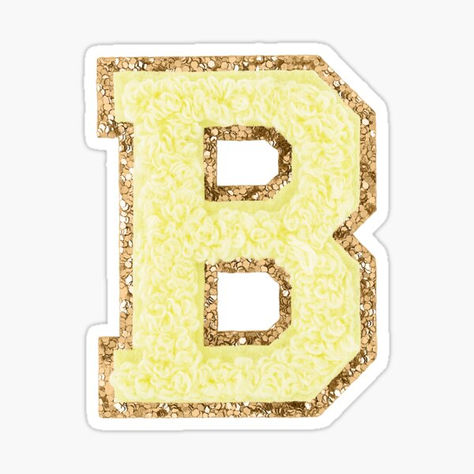 Preppy yellow Varsity letter B Sticker #sticker #redbubble #college #preppy #letter #teen Preppy Yellow, Varsity Letter, Letter B, Cute Stickers, Yellow, For Sale, Quick Saves