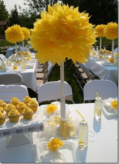 Baby Shower Yellow, Yellow Party, Ring Tutorial, Baby Yellow, Shower Decorations, Decoration Table, Wedding Shower, The Table, Baby Shower Decorations