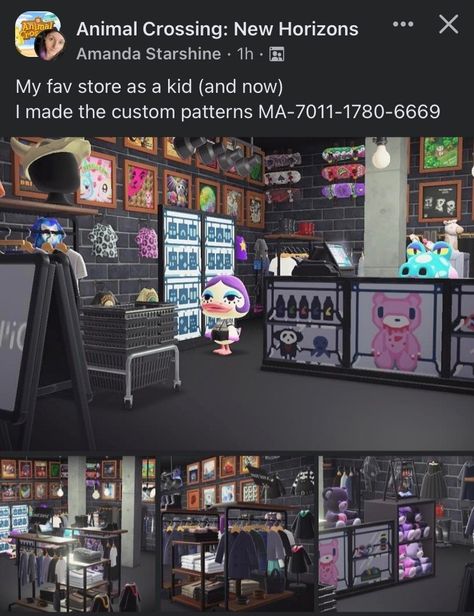 Acnh Dark Citycore, Hazbin Hotel Animal Crossing, Scene Animal Crossing Outfits, Acnh Tattoo Shop, Grunge Acnh Clothes, Acnh Creepy Island, Acnh Beetlejuice, Emo Animal Crossing, Goth Acnh Island