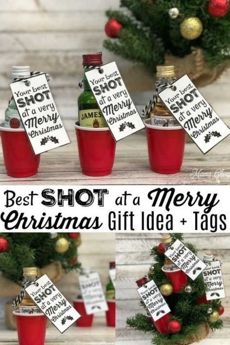 Christmas Shots, Christmas Crafts To Sell, Christmas Gifts To Make, Christmas Crafts For Adults, Cheap Christmas Gifts, Christmas Gifts For Coworkers, Easy Christmas Gifts, Alcohol Gifts, Cheap Christmas