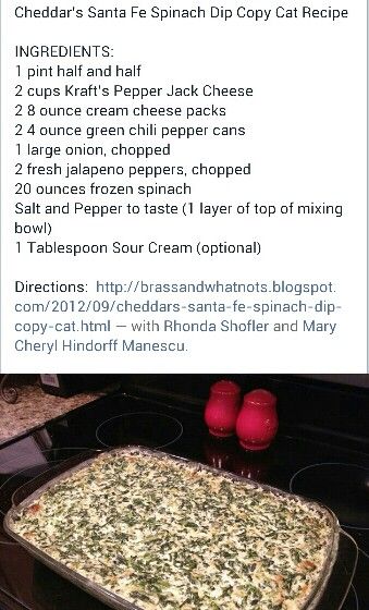 Cheddars Santa Fe Spinach Dip copy cat recipe Cheddars Spinach Dip Recipe, Cheddars Spinach Dip, Copy Cat Recipe, Spinach Dip Recipe, Jalapeno Peppers, Spinach Artichoke Dip, Green Chili, Family Feast, Spinach Dip