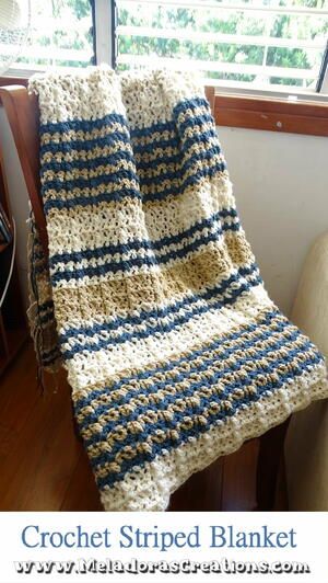 Striped Crochet Blanket Pattern Striped Crochet Blanket Pattern, Crochet Striped Blanket Pattern, Making Blankets, Striped Crochet Blanket, American Crochet, Striped Blanket, Knit Blankets, Crocodile Stitch, Crochet Blanket Pattern