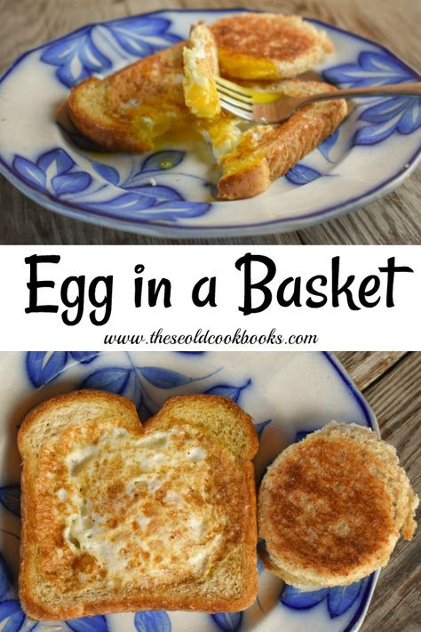 Egg In A Basket, Fried Egg Recipes, Eggs In A Basket, Old Cookbooks, British Dishes, Healthy Recipes Easy Snacks, Toasted Bread, Deviled Eggs Recipe, Easy Smoothie Recipes