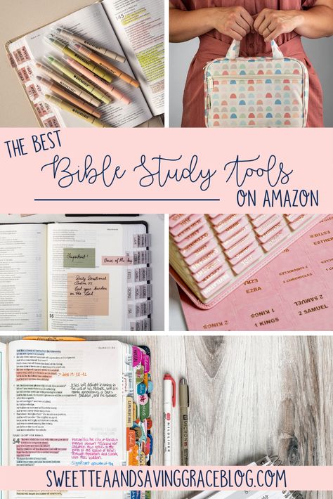 Best Study Bibles For Women, Best Bible For Women, Study Bibles For Women, Bible Study Tools Products, Bible Study Caddy, Bible Study Bag Ideas, Amazon Bible Finds, Bible Study Basket Ideas, Best Study Bible For Women