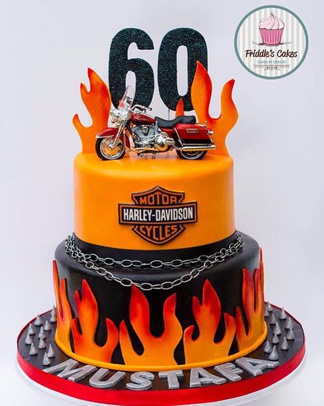 Harley Davidson birthday cake.  Friddle's cakes Biker Cake, Motorcycle Birthday Cakes, Birthday Cake For Men, Motorbike Cake, Cake For Men, Harley Davidson Cake, Harley Davidson Birthday, Motorcycle Cake, Motorcycle Party