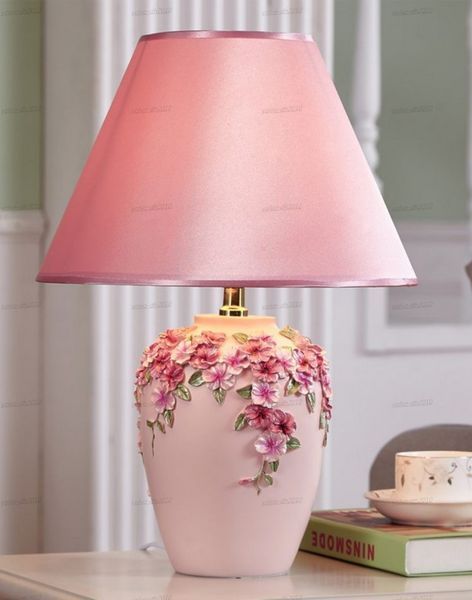 LUXURY PINK TABLE LAMP Standing Lights, Anthropologie Decor, Lamp Shade Crafts, Floral Lampshade, Lights For Living Room, Beautiful Table Lamp, Pink Table Lamp, Bedside Table Lamp, Flower Table