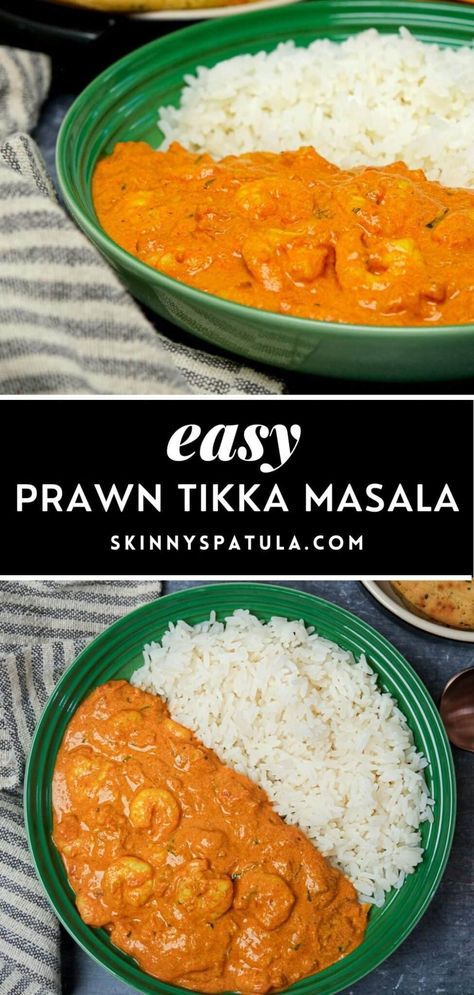 Prawn Curry Recipe Easy, Shrimp Tikka Masala Recipe, Prawn Tikka Masala, Shrimp Tikka, Prawn Masala Recipes, Easy Prawn Curry, Shrimp Tikka Masala, Indian Prawn Curry, Tikka Masala Paste