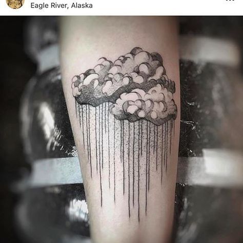 Cloud Tattoo Back, Raincloud Tattoo, Rain Cloud Tattoos, River Tattoo, Tattoo Back, Mushroom Tattoos, Cloud Tattoo, Rain Cloud, Rain Clouds