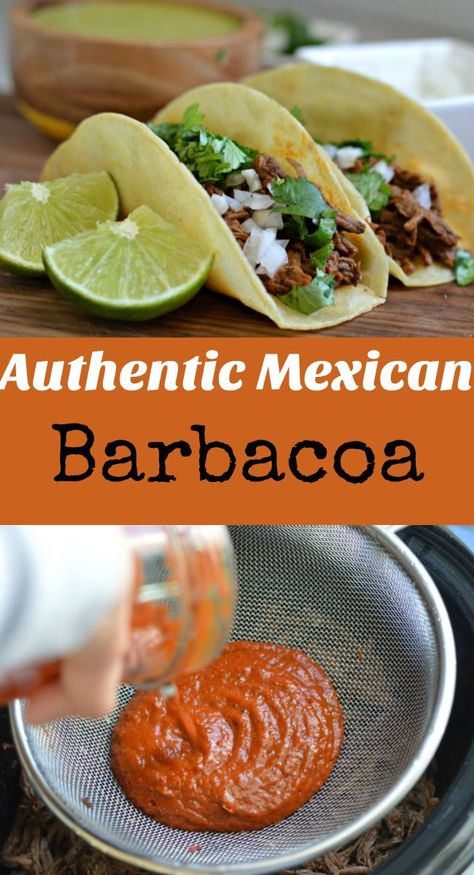 Barbacoa Recipe Authentic, Traditional Mexican Tacos, Barbacoa Sauce Recipe, Barbacoa Tacos Recipe, Barbacoa Authentic, Authentic Mexican Barbacoa Recipe, Barbacoa Crock Pot Mexican Authentic, Taco Barbacoa, Easy Mexican Dishes Authentic