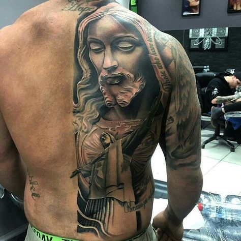 Joel Tattoos Redeemer Tattoo, Christ The Redeemer Tattoo, Religion Tattoos, Jesus Christ Tattoo, Tattoo 3d, Realism Tattoos, Christ The Redeemer Statue, Christ Tattoo, Statue Tattoo