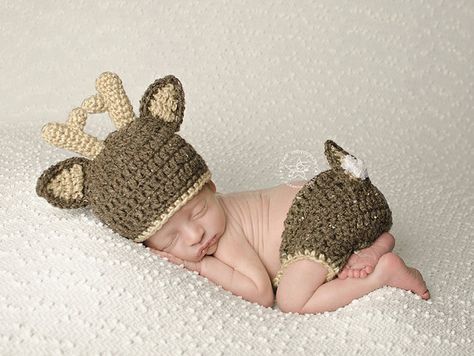 Baby Deer Hat, Crochet Diaper Cover, Baby Kostüm, Crochet Deer, Foto Baby, Baby Cover, Newborn Outfit, Baby Deer, Newborn Photoshoot