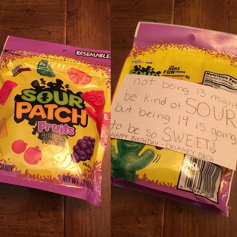 Sour patch kids 14th birthday present Diy Gifts For Bff Birthday, Gifts For Bff Birthday, Sour Patches, Diy Wedding Buffet, Presents For Bff, Birthday Present For Husband, Diy Gift For Bff, Bff Birthday, Presents For Best Friends