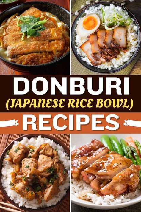 Grab your chopsticks and enjoy one of these Donburi (Japanese rice bowl) recipes! From poke to chicken teriyaki, these recipes are easy, filling, & delicious. Karaage Chicken Rice Bowl, Donburi Bowl Chicken, Korean Rice Bowl Chicken, Best Japanese Recipes, Healthy Japanese Recipes Clean Eating, Japanese Bowls Recipe, Japanese Main Course, Japanese Dishes Recipes, Japanese Recipes Traditional