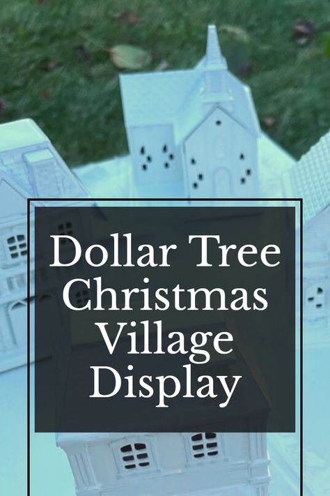 Looking for a fun and easy way to get into the holiday spirit? Check out our DIY Christmas Village Display on a Budget! This beautiful display is easy to make and will definitely get you into the holiday spirit! Diy Trees For Christmas Village, Christmas Village On Bookshelves, Holiday Village Display Ideas, How To Set Up A Christmas Village, Christmas Village Display Ideas Diy Easy, Diy Christmas Village Display Platform, Ways To Display Christmas Village, Christmas Houses Village Display, Small Christmas Village Display