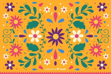 Mexican Background Mexican Flowers Vectors, Photos and PSD files | Free Download Mexican Design Pattern, Mexican Flowers Art, Mexico Embroidery, Embroidery Background, Mexican Embroidery Designs, Mexican Pattern, Flower Print Pattern, Mexican Flowers, Painted Pots Diy