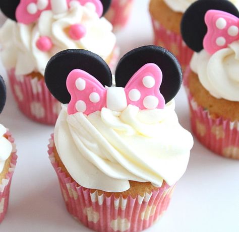 Baby Shower Minnie Mouse, Cupcakes Minnie Mouse, Minnie Mouse Cupcake Toppers, Bow Cupcakes, Mouse Cupcakes, Minnie Mouse Birthday Cakes, Minnie Mouse Cupcakes, Minnie Mouse 1st Birthday, Minnie Mouse Baby Shower