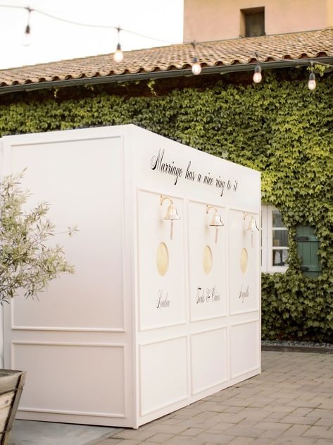 ROMANTIC VINEYARD WEDDING IN NAPA VALLEY — Las Vegas Wedding Planner Andrea Eppolito Ring For Champagne Wall Wedding, Ring For A Drink Wall, Wedding Activations, Ring For Champagne Wall, Ring For Champagne, Champagne Station, Wedding Stations, Andrea Eppolito, Romantic Vineyard Wedding