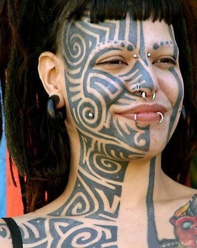 http://tattoomagz.com/face-tattoos-design/tribal-face-tattoo/ Ta Moko Tattoo, 42 Tattoo, Face Tattoos For Women, Kunst Tattoos, Beautiful Tattoos For Women, Facial Tattoos, Weird Tattoos, Painting Tattoo, Tattoo Designs For Girls