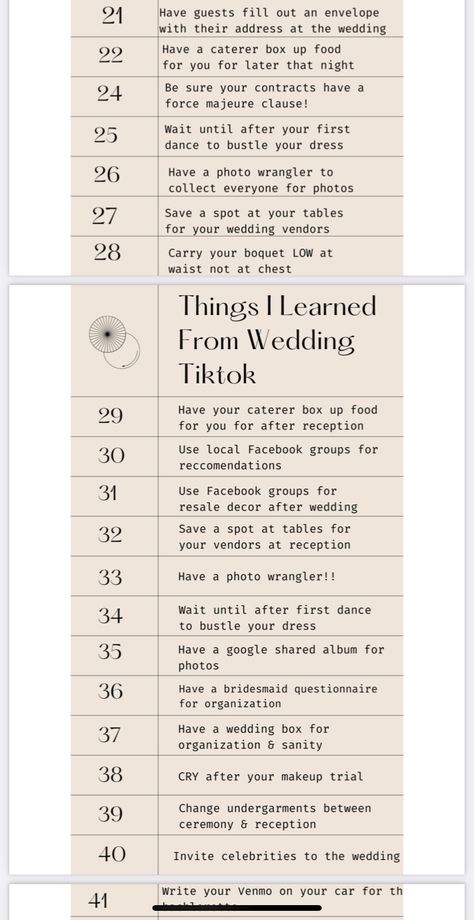 Inviting People To Wedding, Wedding For 300 People, Who Does What For The Wedding, Wedding Size Guide, No Head Table Wedding, Meet The Wedding Party, Wedding Tips From Tiktok, Best Wedding Tips, Wedding Tipping Guide