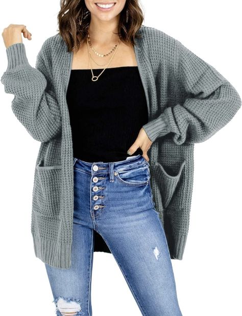 Misassy Womens Open Front Waffle Long Sleeve Lightweight Knit Cardigans Sweater Oversized Sweaters with Pockets #cozysweater #fallsweaters #fallfashion #falloutfit #affiliate Waffle Long Sleeve, Fall Sweaters For Women, Sweater With Pockets, Cozy Outfits, Oversized Sweater Women, Oversized Sweaters, Cardigan Casual, Comfy Sweater, Sweater Oversized