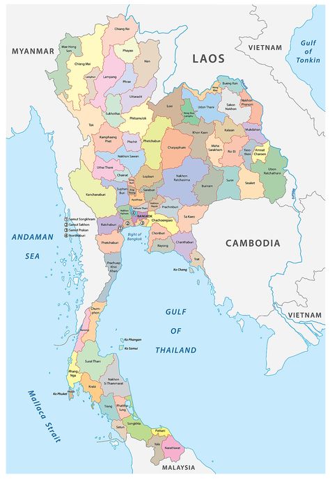 Provinces of Thailand Map Map Of Thailand, Thailand Resorts, Ubon Ratchathani, Thailand Tourist, Thailand Flag, Mae Hong Son, Thailand Map, Khon Kaen, World Atlas