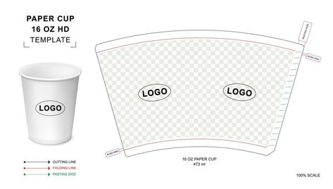 Paper Cup Template, Paper Cup Design, Cup Template, Tag Templates, Coffee Cup Sleeves, Packaging Template, Acrylic Cups, Paper Coffee Cup, Cup Sleeve