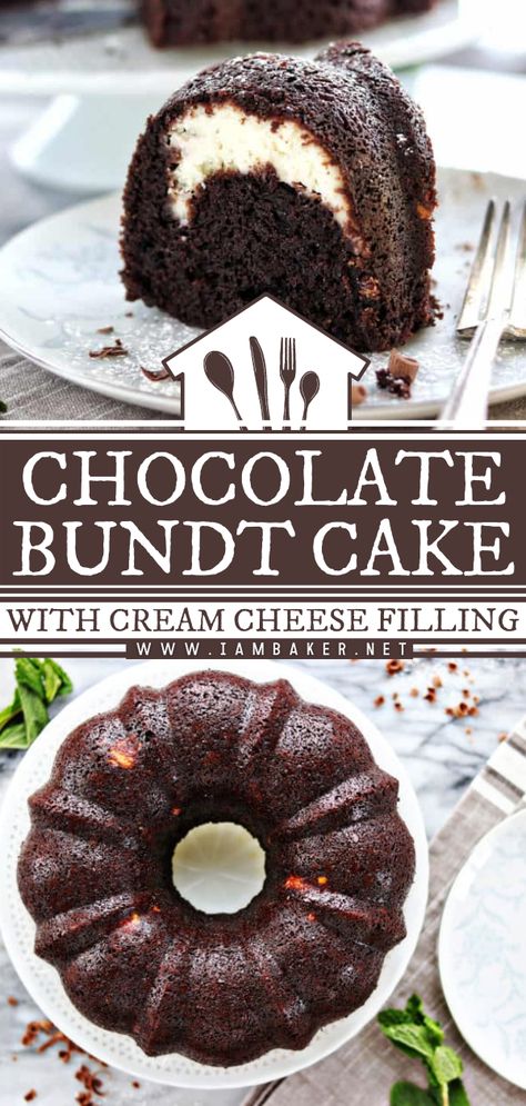 Chocolate Cream Cheese Bundt Cake, Cream Cheese Bundt Cake, Bundt Recipes, Weight Watcher Desserts, Chocolate Bundt, Dessert Simple, Chocolate Bundt Cake, Low Carb Dessert, Chocolate Cream Cheese