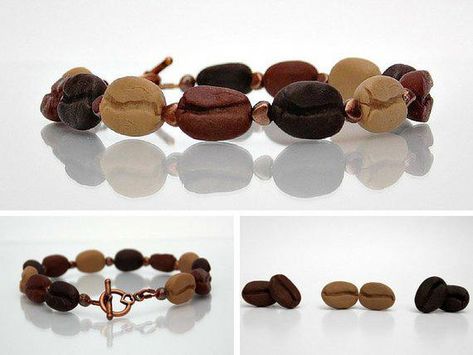 Beaded Coffee Bean Bracelet and Earrings Jewelry Gift Set #typesofcoffeebeans Bean Jewelry, Bean Earrings, Earrings Coffee, Coffee Jewelry, Crafty Jewelry, Coffee Bean Earrings, Roast Coffee, Mom Jewelry, Coffee Gifts