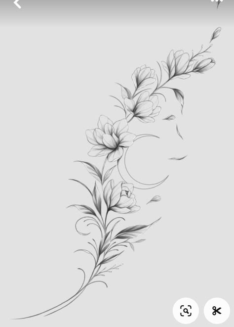 Flower Vine Tattoos, Wrap Around Tattoo, Wrap Tattoo, Capricorn Tattoo, Semicolon Tattoo, Hip Tattoos Women, Vine Tattoos, Tattoo Simple, Floral Tattoo Design