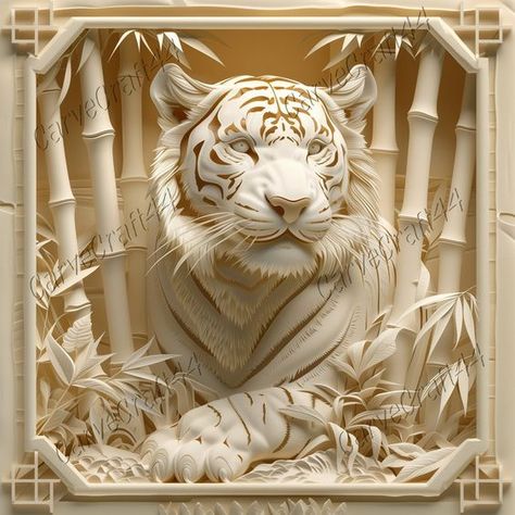 Laser cut files templates Tiger Species, Laser Engravers, Tiger Wood, Tiger Artwork, Fantasy Furniture, Grayscale Image, Illusion 3d, 3d Png, 3d Illusion