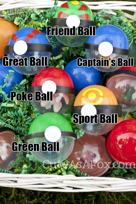 Every once in awhile I get a spark of an idea and it just won't leave me alone. That's what happened with today's post for a Pokémon Poke ball hunt. Think of it as a cross between Pokemon and an Easter Egg hunt. The great thing about this though, is that you... #diypokeball #diypokeball #pokeball Diy Pokeball That Opens, Pokeball Diy, Pokemon Easter Eggs, Diy Pokeball, Pokemon Hunt, Pikachu Halloween Costume, Pokemon Themed Party, Pokémon Birthday, Pokemon Room