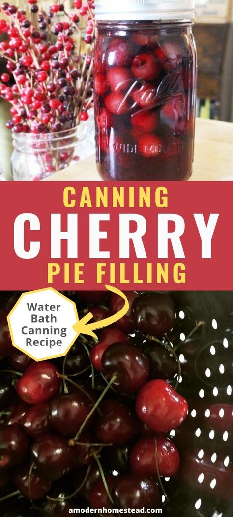 Pie Filling Canning, Canning Gifts, Cherry Pie Filling Recipes, Sweet Cherry Pie, Canning Fruit, Canning Cherry Pie Filling, Home Canning Recipes, Canning Vegetables, Canning Jam